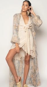 Duster in chifon bohemian style